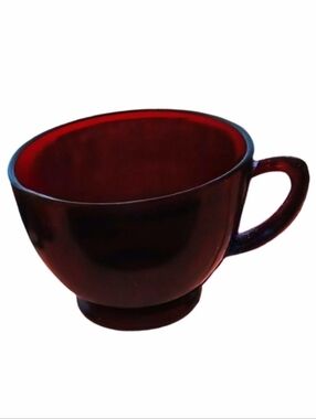 Royal Ruby Red Glass Vintage Cafe Punch Tea Coffee Cup Anchor Hocking Cafecore